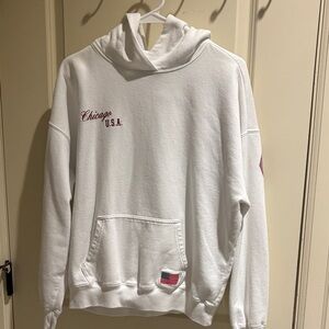 Hollister (S) White CHICAGO Hoodie with Embroidered Accents